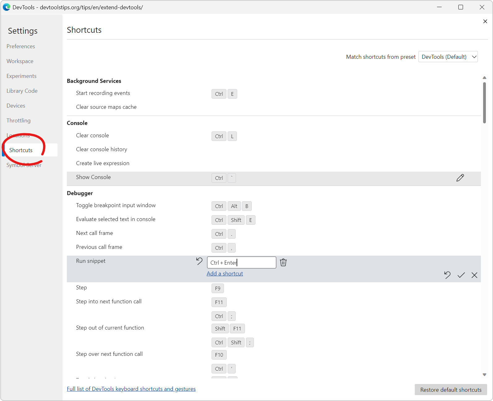 Customize Keyboard Shortcuts