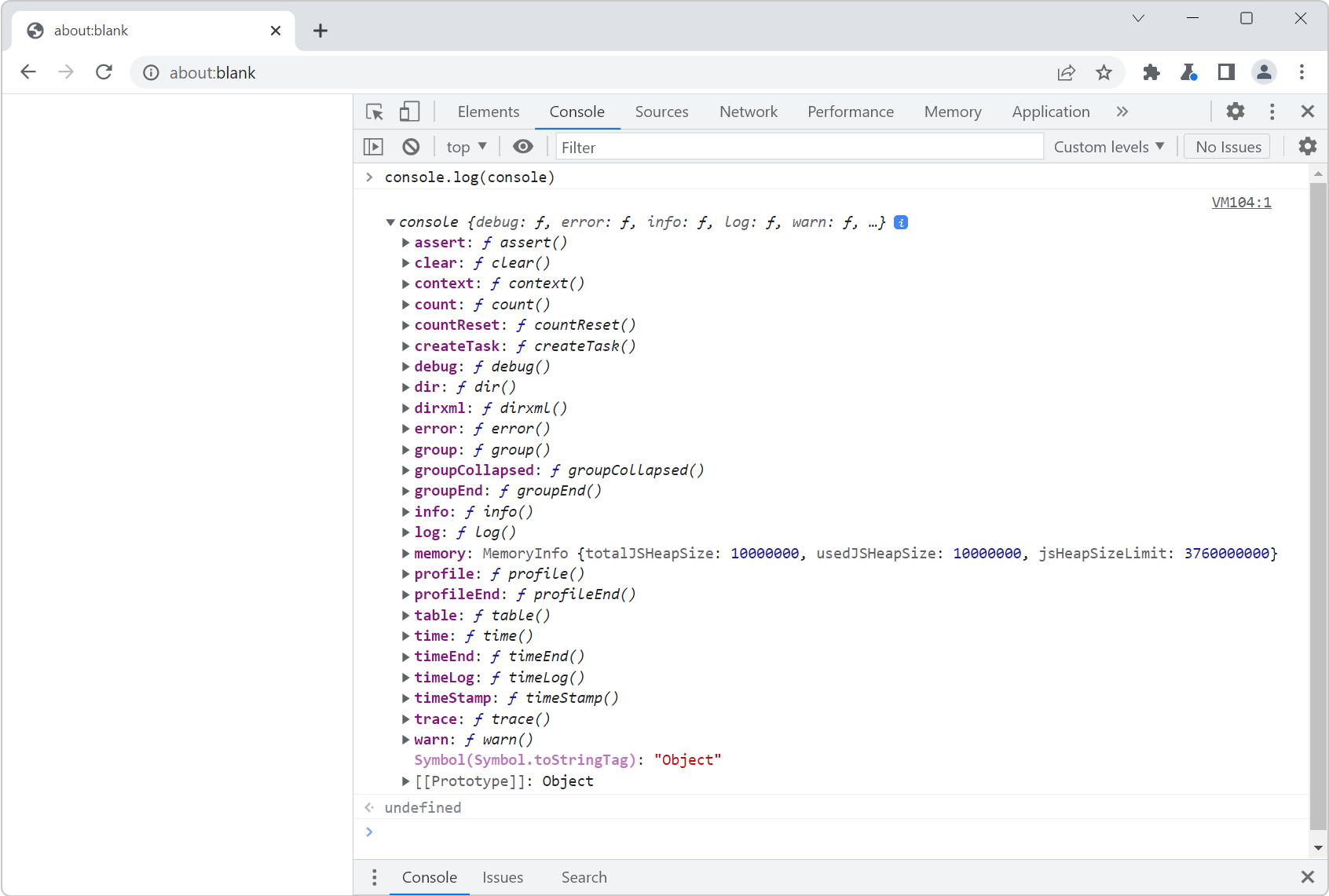 Console features reference, DevTools