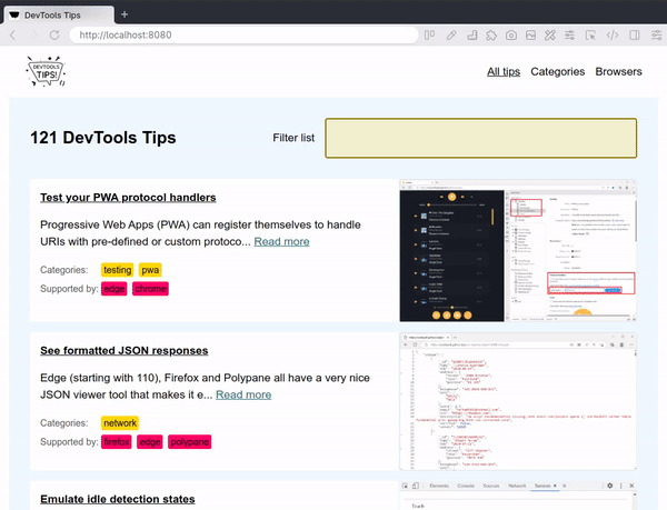 Animation of starting the eyedropper tool from Polypane's address bar.