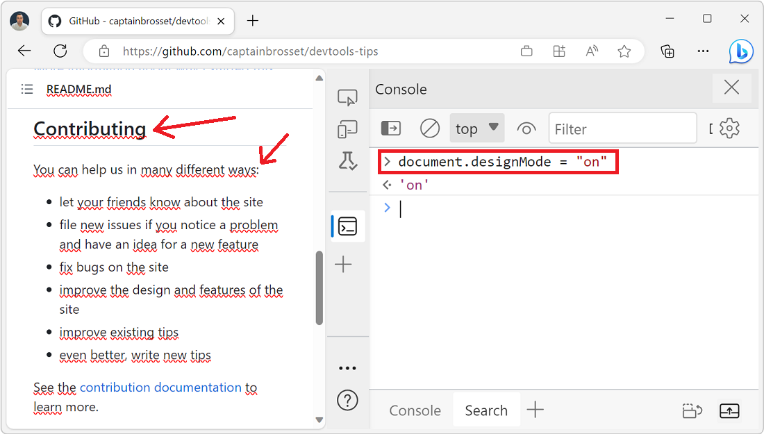 Console features reference, DevTools